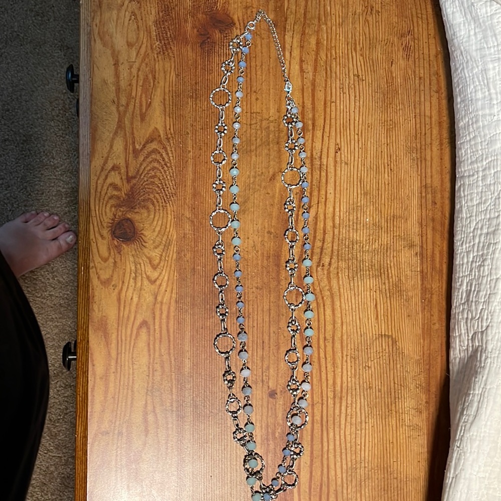 Premier design necklace blue and silver